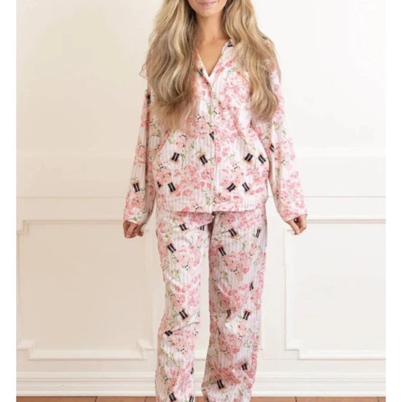 8 Oak Lane Sleepwear | Intimates Nutcracker Rose Pj Flannel Set Sz Medium - Picture 3 of 4